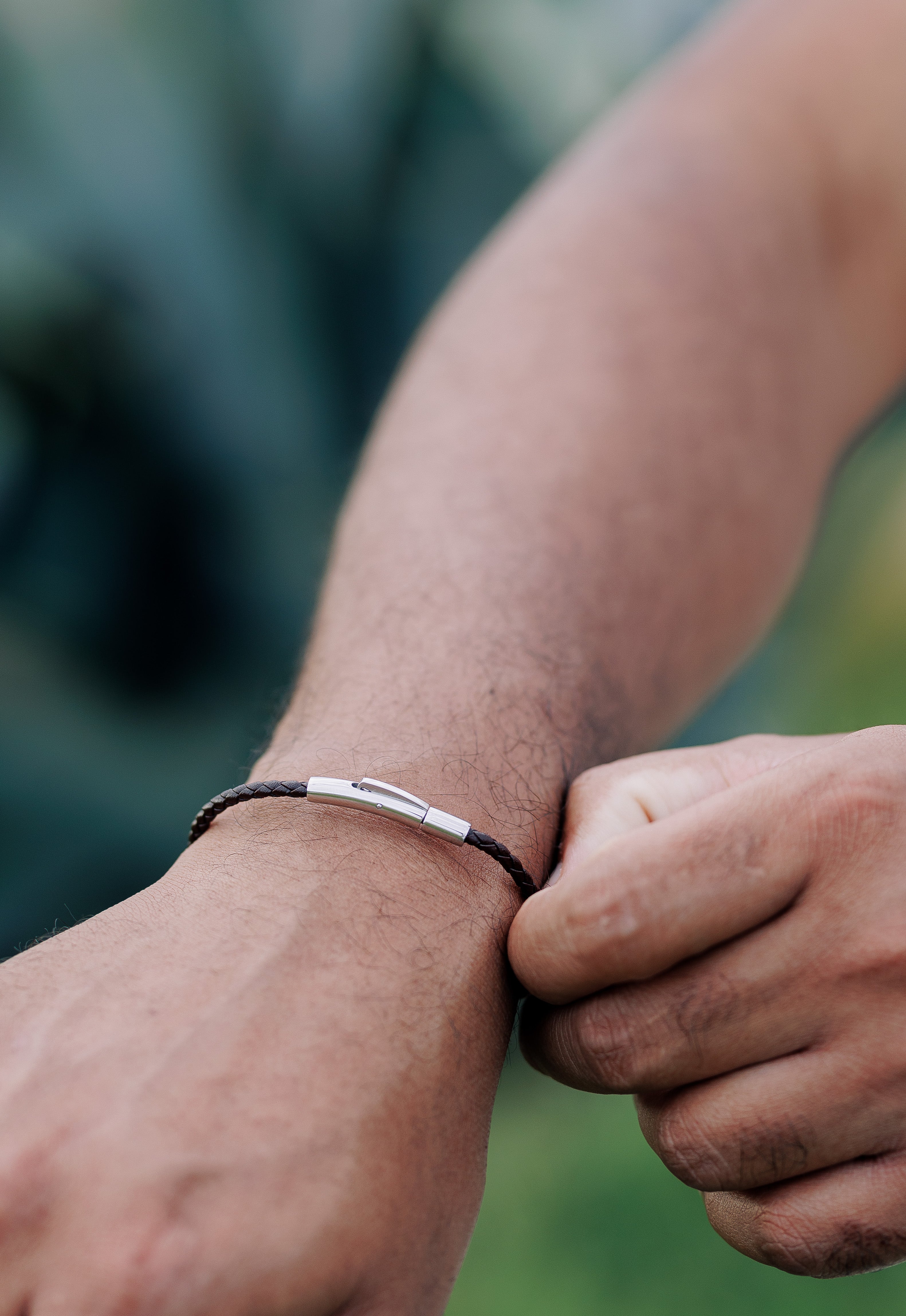 Bracelet personnalisé Cuir Fin pour homme - Gravure Intérieure