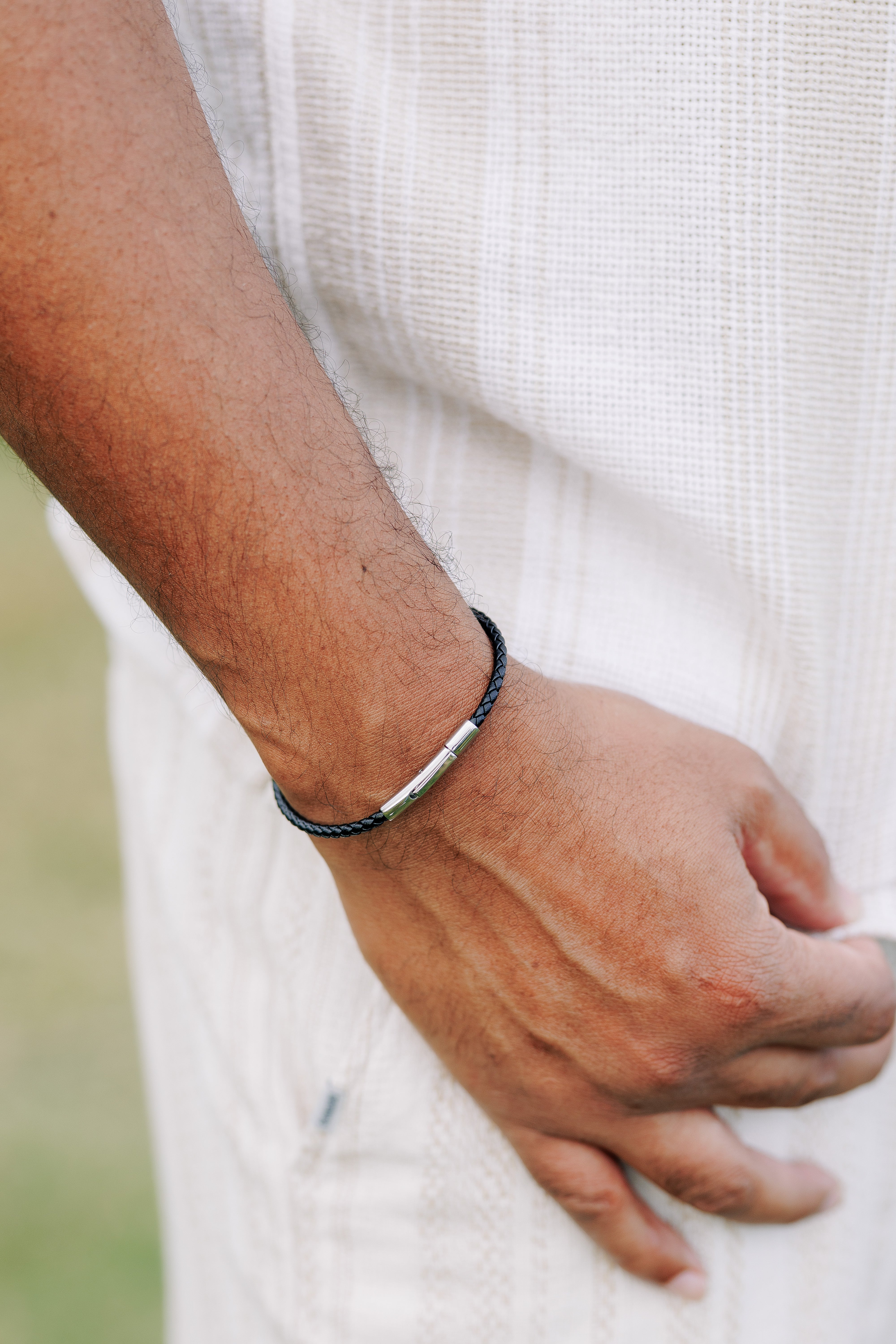 Bracelet personnalisé Cuir Fin pour homme - Gravure Intérieure